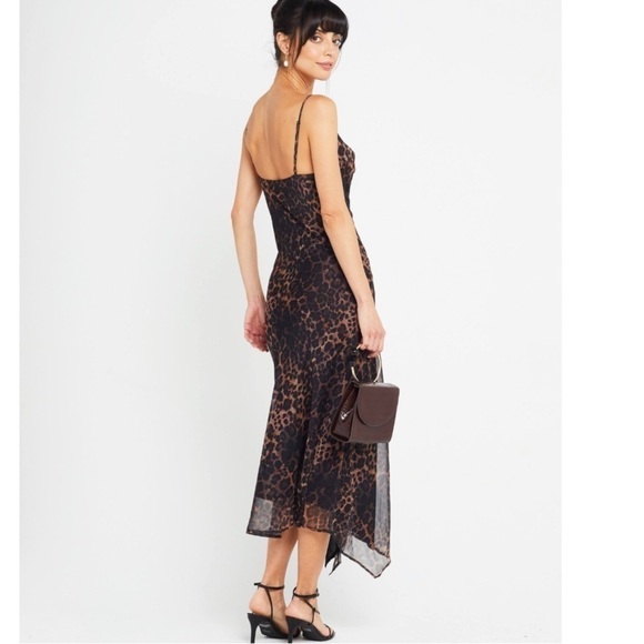 NWT MISHA COLLECTION Johanna slip Midi Dress LEOPARD PRINT whimsigoth mobwife 4 - Picture 8 of 13